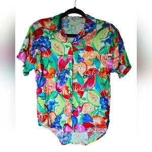 Vintage ♡ Guess by Georges Marciano Fruit Pattern Button Down